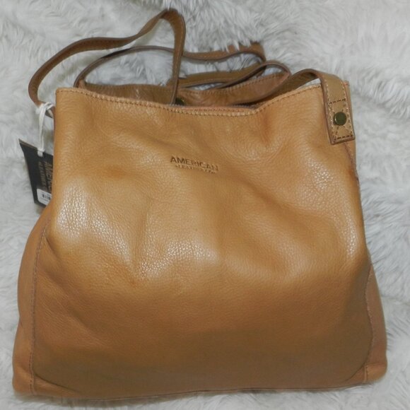 American Leather Liberty Leather Shoulder Bag Coffee Latte Smooth🆕 FAST😮💨⚡🚚 - Picture 3 of 16